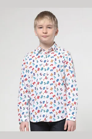 JACK & JONES Boys Typography Printed Pure Cotton Casual Shirt