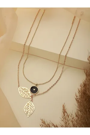 Jazz and Sizzle Set Of 2 Brass Gold-Plated Necklace