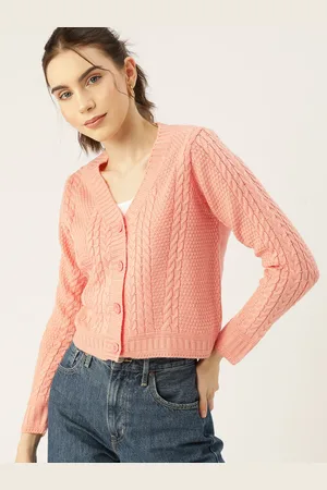DressBerry Women Acrylic Cable Knit Cardigan