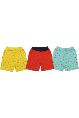 Clothe Funn Boys Pack Of 3 Conversational Printed Cotton Shorts
