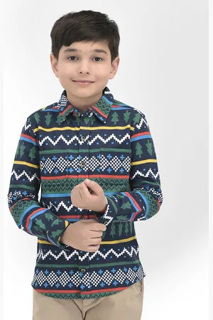Juscubs Boys Premium Geometric Printed Casual Cotton Shirt