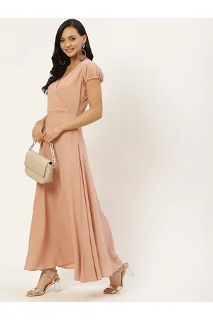 Chemistry V-Neck Puff Sleeves Maxi Dress