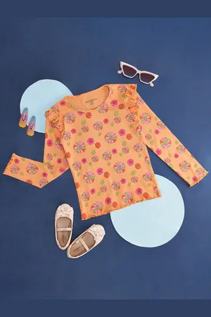 Pantaloons Girls Floral Printed Cotton Top