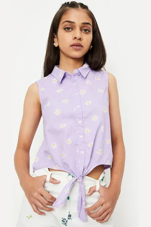 Max Collection Girls Floral Printed Cotton Shirt Style Top
