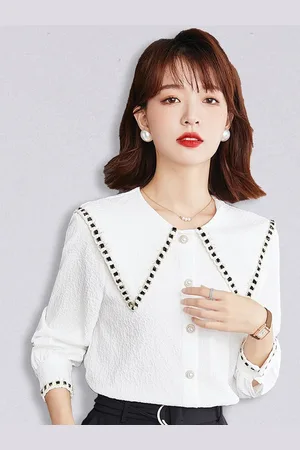 JC Collection Women White Shirt Style Top