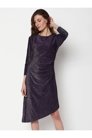 VERO MODA Bling & Sparkly Round Neck A-Line Dress