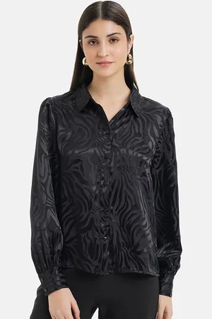 Kazo Classic Fit Abstract Printed Satin Casual Shirt