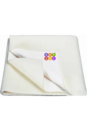 BeyBee Kids Off White Cotton Reusable Mattress Protector