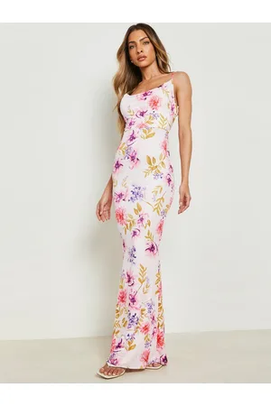 Boohoo Styled Back Floral Print Maxi Dress