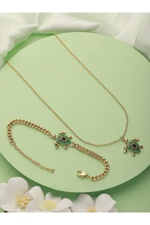 Jazz and Sizzle Gold-Plated Necklace & Charm Bracelet