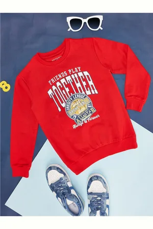 Pantaloons Boys Typography Printed Cotton Sweatshirt