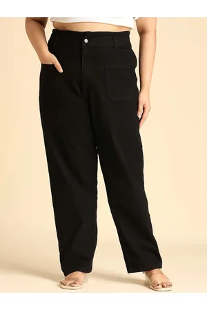 High Star Women Plus Size Straight Fit High-Rise Stretchable Jeans