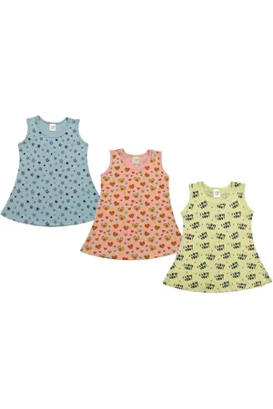 Clothe Funn Pack Of 3 Conversational Printed A-Line Dress