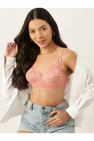 Buy DressBerry Pink Lace Underwired Lightly Padded Everyday Bra