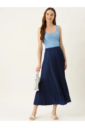 Chemistry Accordian Pleated Flared Midi Skirt