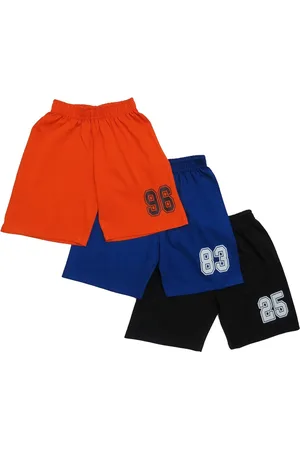 Clothe Funn Boys Pack Of 3 Varsity Printed Cotton Shorts