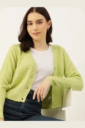 DressBerry Pure Acrylic Cable Knit Cardigan