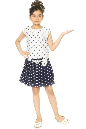 BAESD Girls Polka Dot Printed Top with Skirt