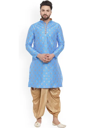 Sydney Heights Ethnic Motifs Woven Design Mandarin Collar Kurta with Dhoti Pants