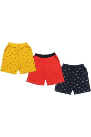 Clothe Funn Boys Pack Of 3 Conversational Printed Regular Cotton Shorts