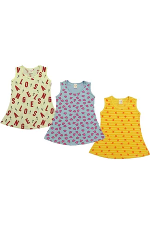 Clothe Funn Pack Of 3 Conversational Printed Cotton A-Line Dress