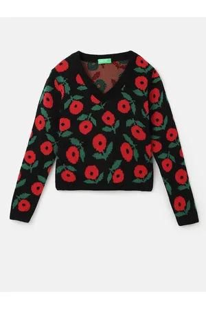 Benetton Girls Floral Printed Pullover