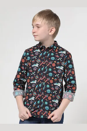 JACK & JONES Boys Conversational Printed Pure Cotton Casual Shirt