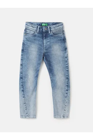 Benetton Boys Heavy Fade Mid-Rise Jeans