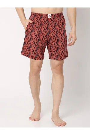 SPYKAR Men Printed Mid-Rise Regular Fit Lounge Shorts