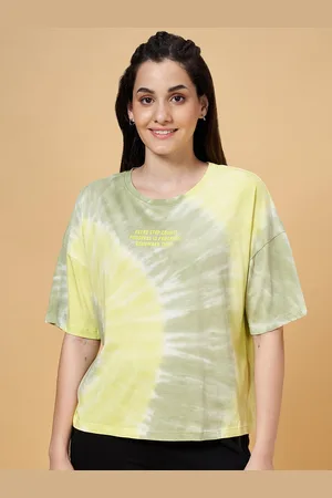 Pantaloons Tie & Dye Printed Drop-Shoulder Sleeves Cotton Relaxed Fit T-shirt