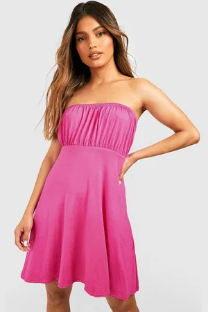 Boohoo Strapless Bandeau Fit & Flare Dress