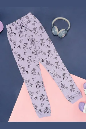 Pantaloons Girls Snoopy Printed Cotton Mid-Rise Track Pants