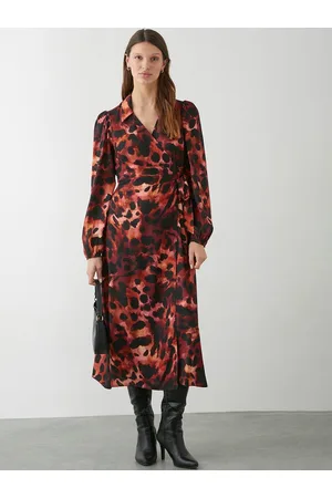Dorothy Perkins Animal Print Wrap Midi Dress