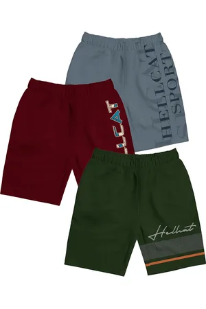 HELLCAT Girls Pack Of 3 Typography Printed Cotton Shorts