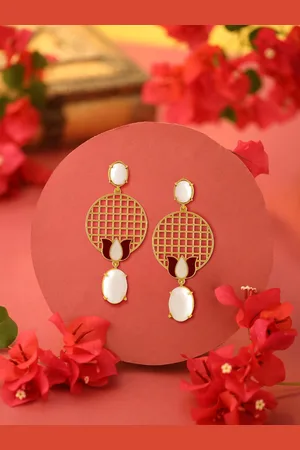 Celebravo Brass-Plated Drop Earrings