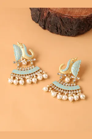 Celebravo Brass-Plated Animal Shaped Drop Earrings