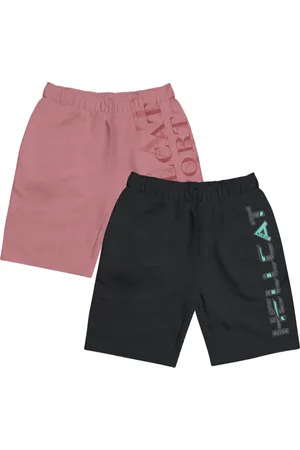 HELLCAT Girls Pack Of 2 Typography Printed Cotton Shorts