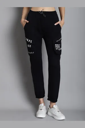 DOOR74 Typography Printed Cotton Relaxed Fit Joggers