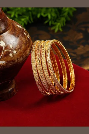 Anouk Set Of 4 Gold-plated Bangles