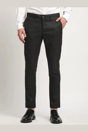 The Bear House Men Solid Tapered Fit Mid-Rise Formal Trousers