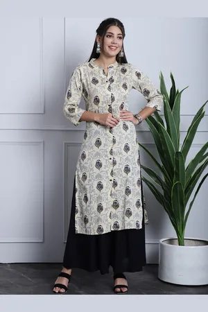 Grancy Ethnic Motifs Printed Mandarin Collar Straight Cotton Kurta