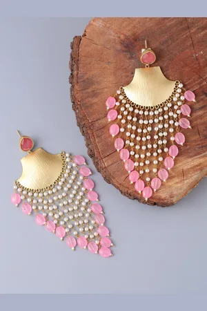 Celebravo Brass-Plated Contemporary Drop Earrings