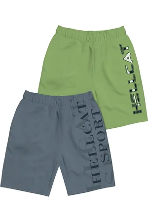 HELLCAT Girls Pack Of 2 Typography Printed Cotton Shorts