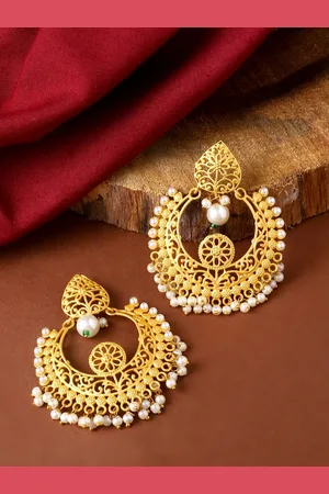 Celebravo Brass-Plated Crescent Shaped Chandbalis