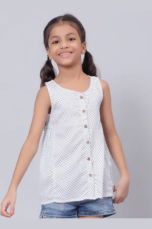 Biglilpeople Girls Checked Cotton Shirt Style Top