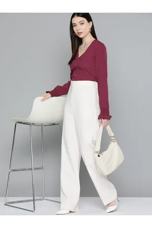 Chemistry Puff Sleeve Crepe Shirt Style Top