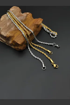 KARISHMA KREATIONS Unisex Set Of 2 Silver-Plated Chain