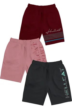 HELLCAT Girls Pack Of 3 Typography Printed Cotton Shorts