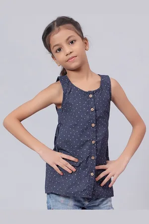 Biglilpeople Girls Checked Cotton Shirt Style Top