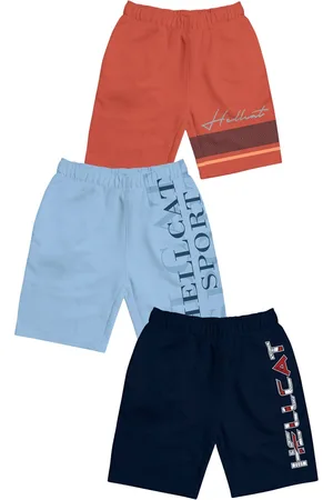 HELLCAT Girls Pack Of 3 Typography Printed Cotton Shorts